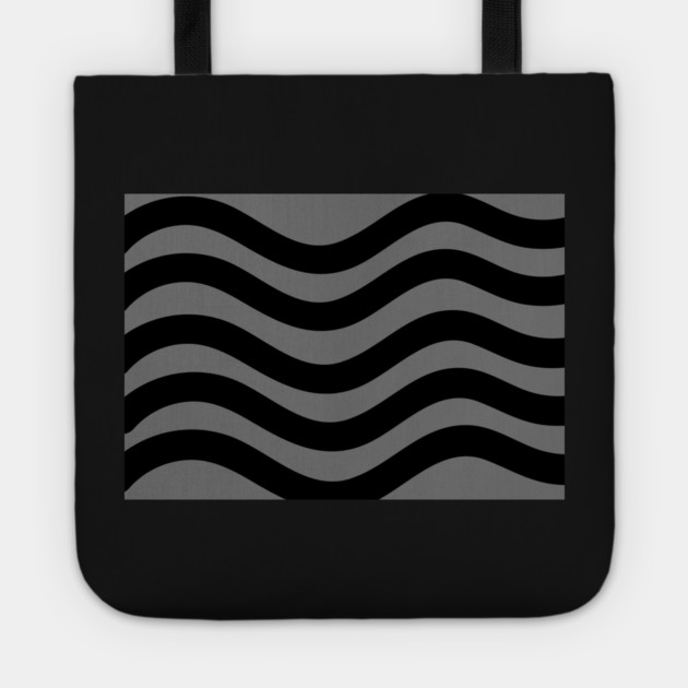Grey and Black Wavy Lines Tote by BirdsnStuff