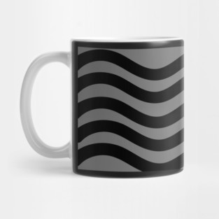 Grey and Black Wavy Lines Mug