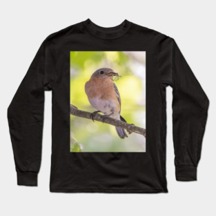 Eastern Bluebird with breakfast Long Sleeve T-Shirt