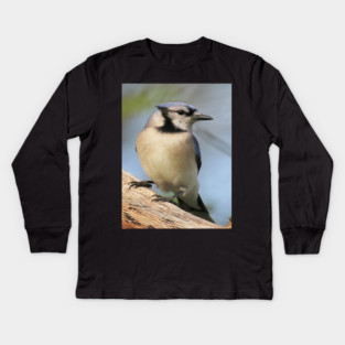 Blue Jay Side Pose Kids Long Sleeve T-Shirt