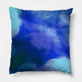 Abstract, digital painting, clouds, blue, purple, green, ocean blues, swirls, Pillow