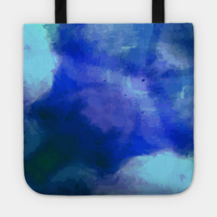 Abstract, digital painting, clouds, blue, purple, green, ocean blues, swirls, Tote