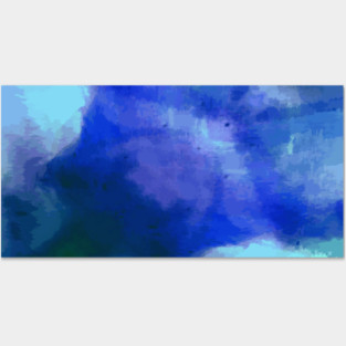 Abstract, digital painting, clouds, blue, purple, green, ocean blues, swirls, Posters and Art