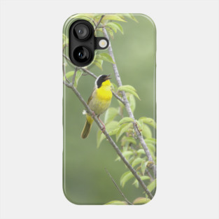 Common Yellowthroat bird with soft green out of focus background Phone Case
