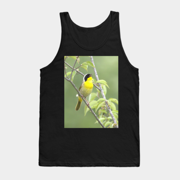 Common Yellowthroat bird with soft green out of focus background Tank Top by BirdsnStuff
