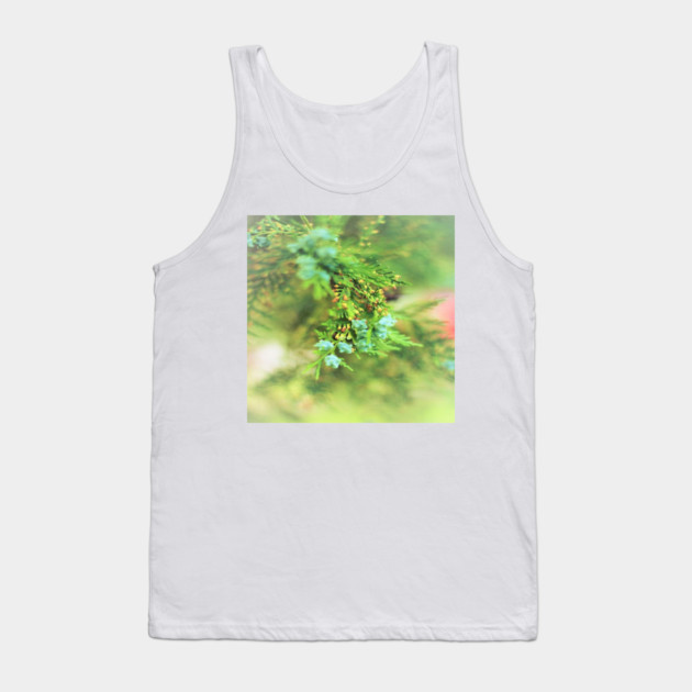 Fresh Greenery and Plant Life- Pine tree, plants, bokeh background Tank Top by BirdsnStuff