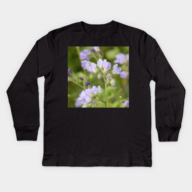 Purple, Spring, Flowers, wildflowers, nature Kids Long Sleeve T-Shirt by BirdsnStuff