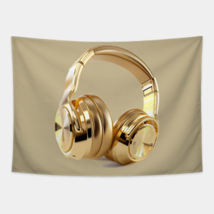 Headphones Gold Tapestry