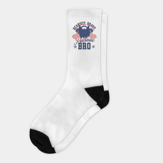 Bearded, Brave, Patriotic Bro 4th of July Independence Day Socks by creative