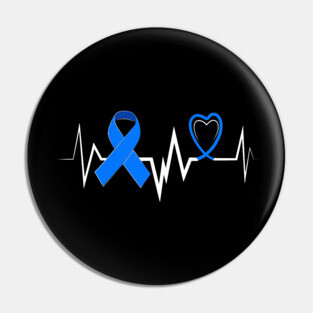Child Abuse Awareness Shirts Heartbeat Blue Ribbon Pin