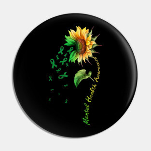 Mental Health Awareness Sunflower Pin
