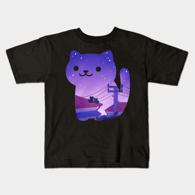 Collecting Nights Neko Atsume Kids T-Shirt TeePublic