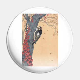 Woodpecker by Ohara Koson Pin