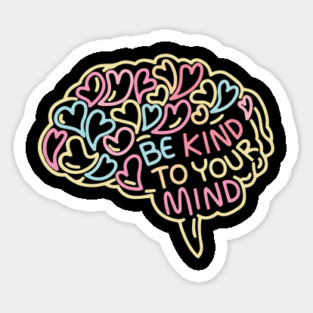 Be Kind To Your Mind Brain Doodle Magnet