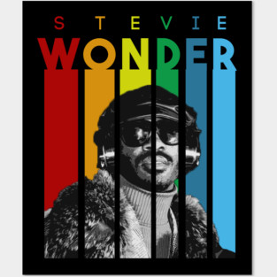 stevie wonder rainbow retro Posters and Art