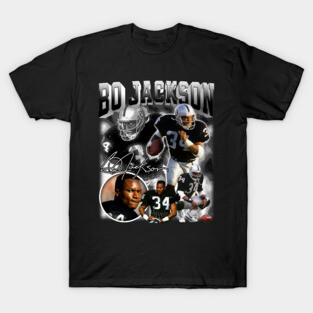 Bo Jackson Bo Knows Signature Vintage Legend Baseball Football Bootleg Rap Graphic Style T-Shirt