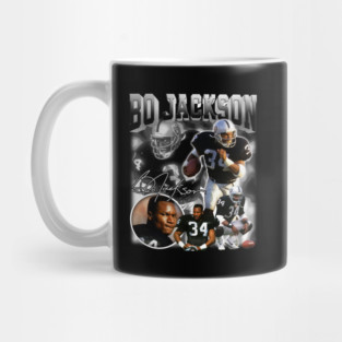 Bo Jackson Bo Knows Signature Vintage Legend Baseball Football Bootleg Rap Graphic Style Mug