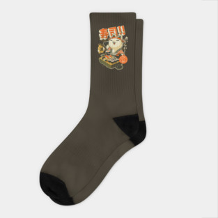 Sushi Chef - Cute Kitchen Kitty - Japanese Restaurant Socks