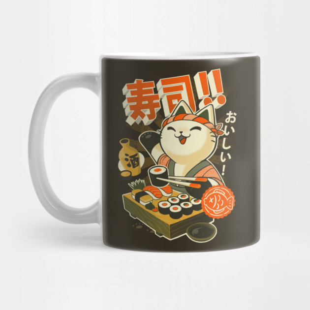 Sushi Chef - Cute Kitchen Kitty - Japanese Restaurant by BlancaVidal