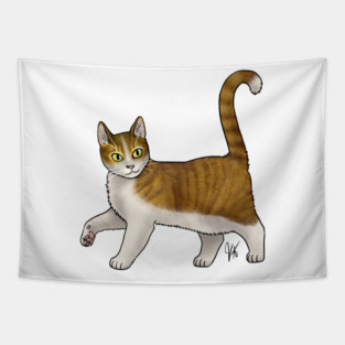 Cat - Cyprus Cat - White and Tabby Tapestry