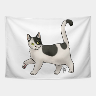 Cat - Cyprus Cat - Black and White Tapestry