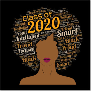 Class of 2020 Afro Typography Art Posters and Art