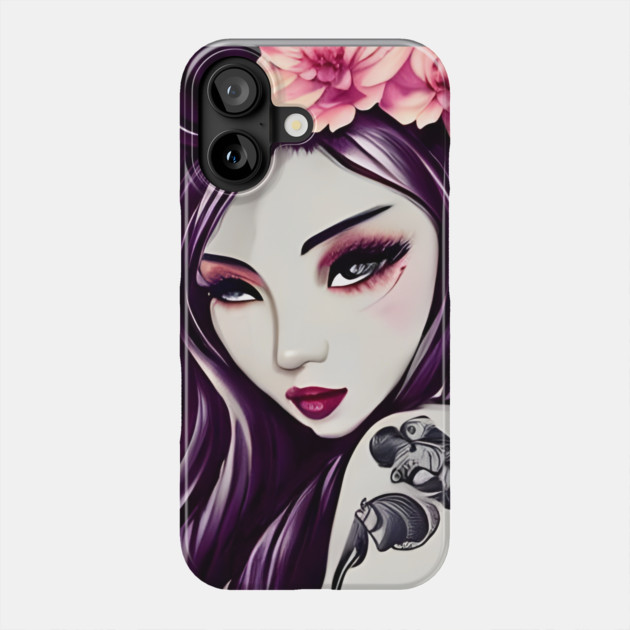 tattoo anime girl Phone Case by animegirlnft