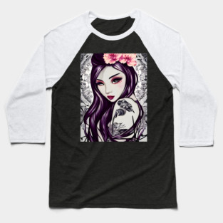 tattoo anime girl Baseball T-Shirt