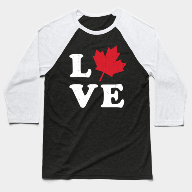 Love Canada Maple Leaf Baseball T-Shirt by The WYLD Tribe