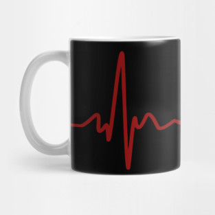 Wine Lover EKG Heartbeat Heart Healthy Red Wine Mug