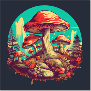 Trippy Mushrooms Posters and Art