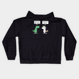 Cute Funny Angry Dinosaur Trex Extinct Unicorn Kids Gift Kids Hoodie