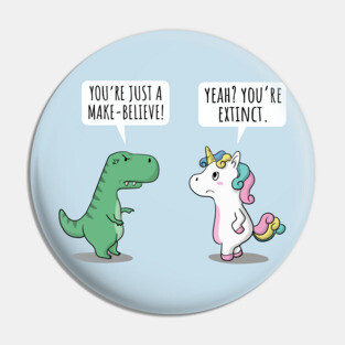 Cute Funny Angry Dinosaur Trex Extinct Unicorn Kids Gift Pin