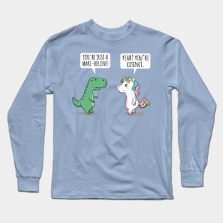 Cute Funny Angry Dinosaur Trex Extinct Unicorn Kids Gift Long Sleeve T-Shirt