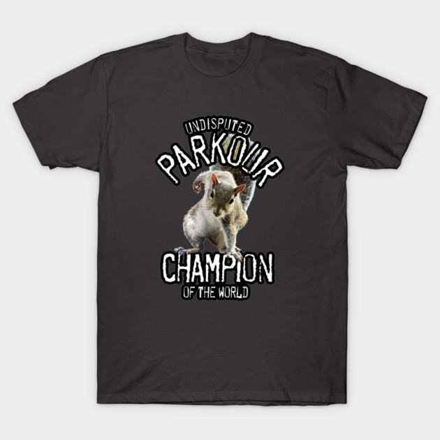 Parkour Squirrel - funny freerunning T-Shirt by eBrushDesign