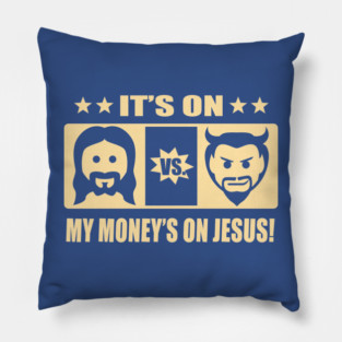 Jesus vs. Devil Pillow