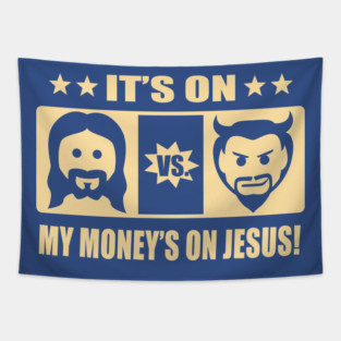 Jesus vs. Devil Tapestry