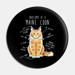 Maine Coon Cat Anatomy Pin
