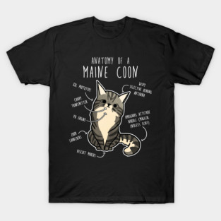 Maine Coon Cat Anatomy T-Shirt