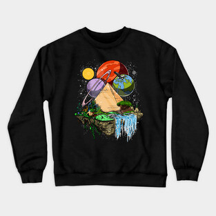 Space Egyptian Pyramids Crewneck Sweatshirt