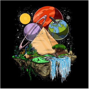 Space Egyptian Pyramids Posters and Art