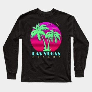 Las Vegas Nevada Palm Trees Sunset Long Sleeve T-Shirt
