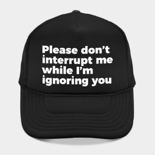 Sarcastic Don't Interrupt Me I'm Ignoring You T-shirt Hat
