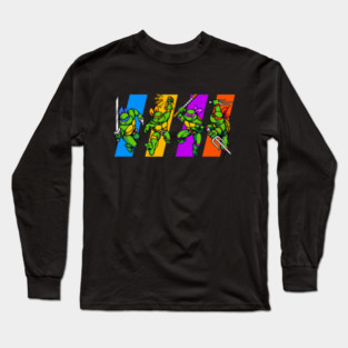ninja turtles pixel art arcade Long Sleeve T-Shirt
