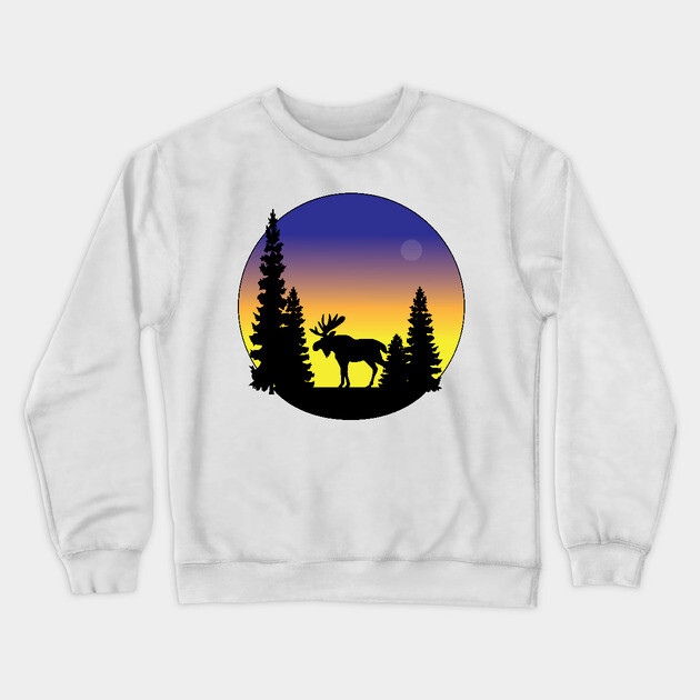 Majestic Moose Crewneck Sweatshirt by DickinsonDesign