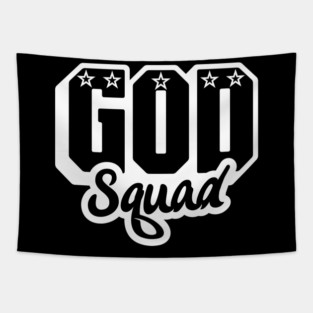 God Squad White Logo Tapestry