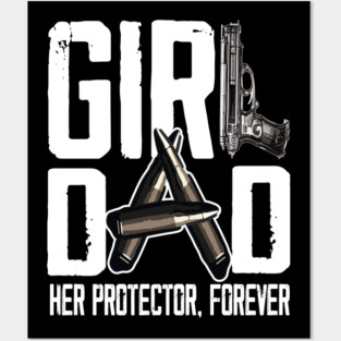 Mens Girl Dad Her Solder Forever Proud Fathers Day Dad of Girls Posters and Art