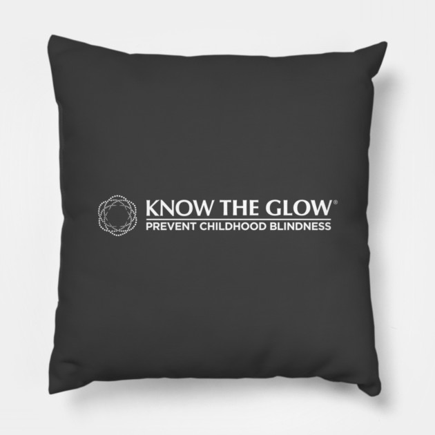 Know The Glow White Logo Pillow by World Eye Cancer Hope