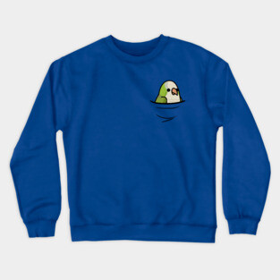 Too Many Birds! Pocket Quaker Parrot, Green Crewneck Sweatshirt