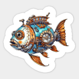 Steampunk Fish Sticker